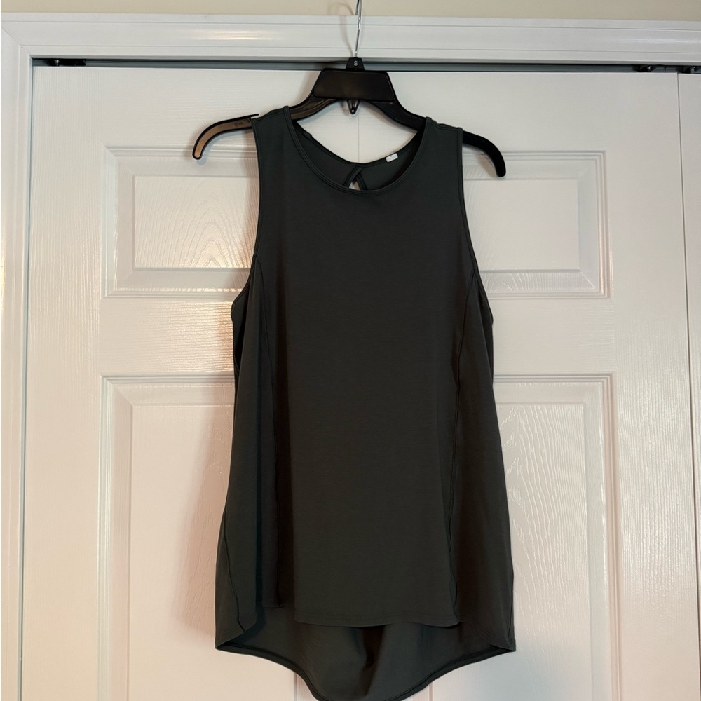 Lululemon Drape Back Tank Top Green Size 10 | Open Back Workout Yoga Athletic To